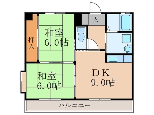 メゾ－ンイワタテⅡの物件間取画像